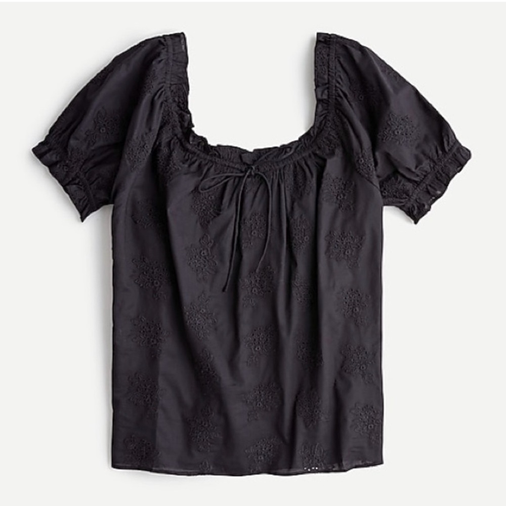 J.Crew embroidered eyelet top